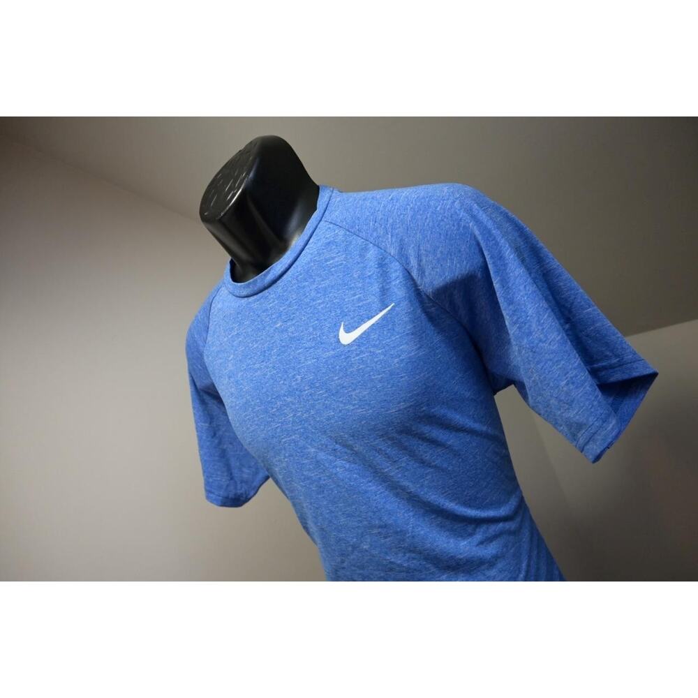 Nike Swim Gym Shirt Dri Fit Blue Performance Short Sleeve Athletic Mens Sz Large